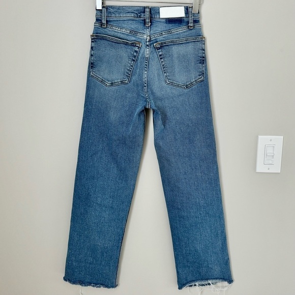 RE/DONE 90s High Rise Loose Jeans Button Fly Raw Hem Medium Wash Size 23 - Picture 5 of 15